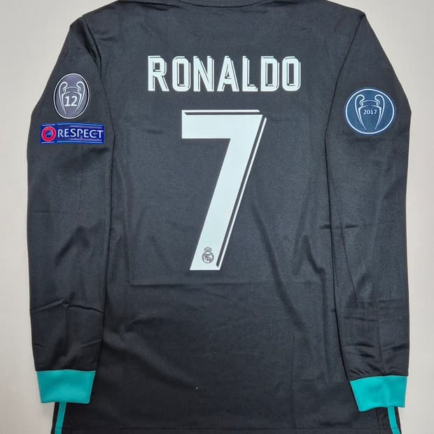 17-18 레알마드리드 어웨이 호날두 긴팔유니폼 M사이즈 레플리카 
