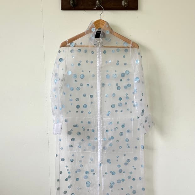 TREND 시스루 도트 롱 자켓