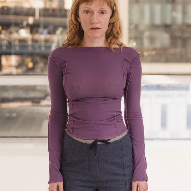 베이스레인지 오마토 롱슬리브 티 퍼플