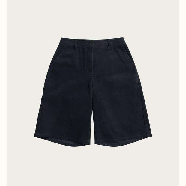 리본빛 코듀로이 하프팬츠