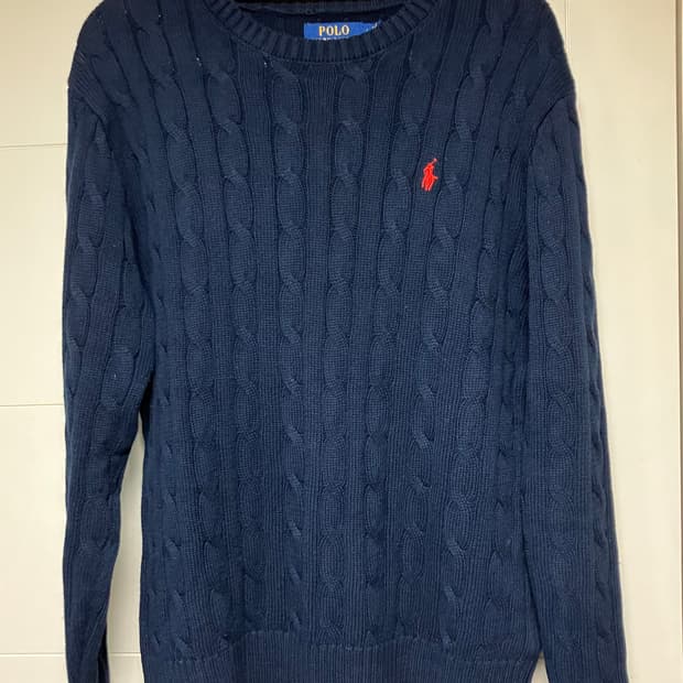 폴로 꽈배기 니트 네이비 L 판매합니다
