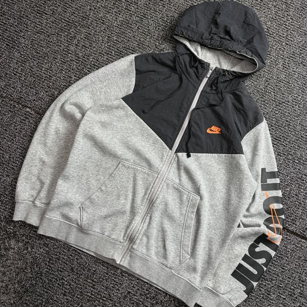 나이키 퓨추라 사이드로고 우븐 믹스 후드집업 2487