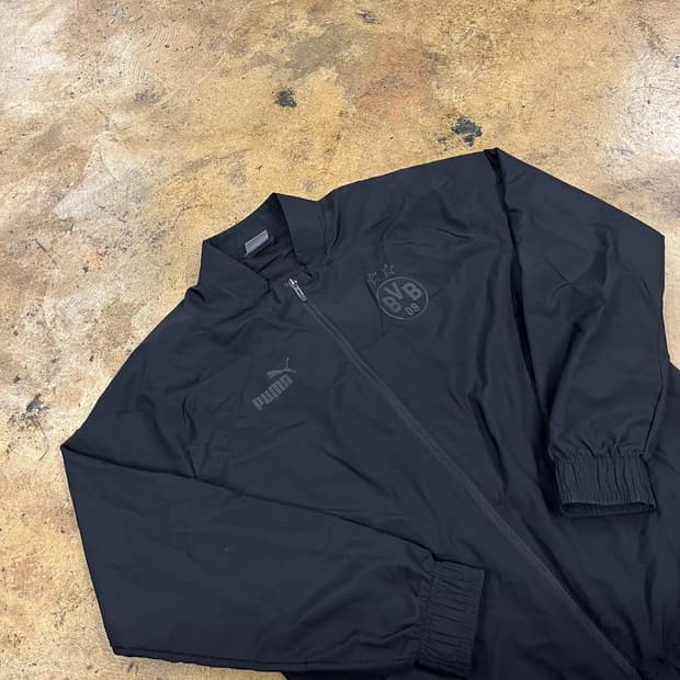 [정품/M] 푸마 BVB 블랙 트레이닝 바람막이 자켓 b18