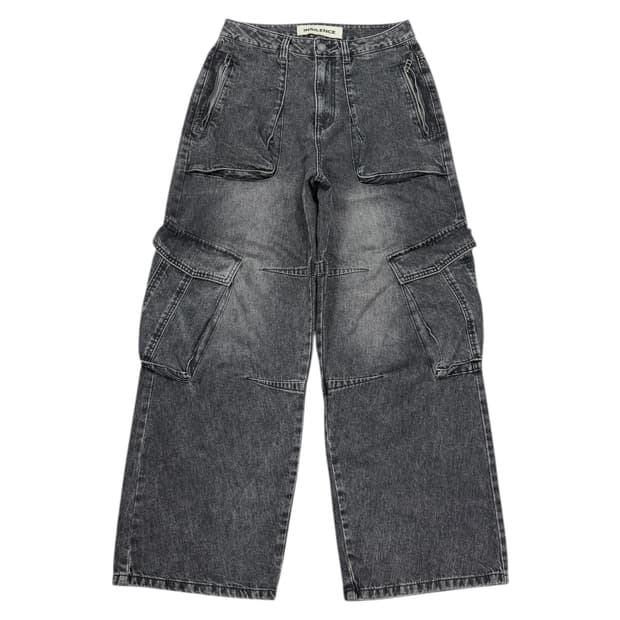 인사일런스 오브젝트 카고 포켓 데님팬츠 바지 블랙 S