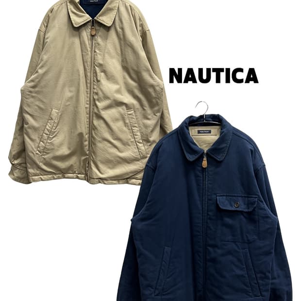 노티카 올드스쿨 리버시블 블루종 플리스 자켓 베이지