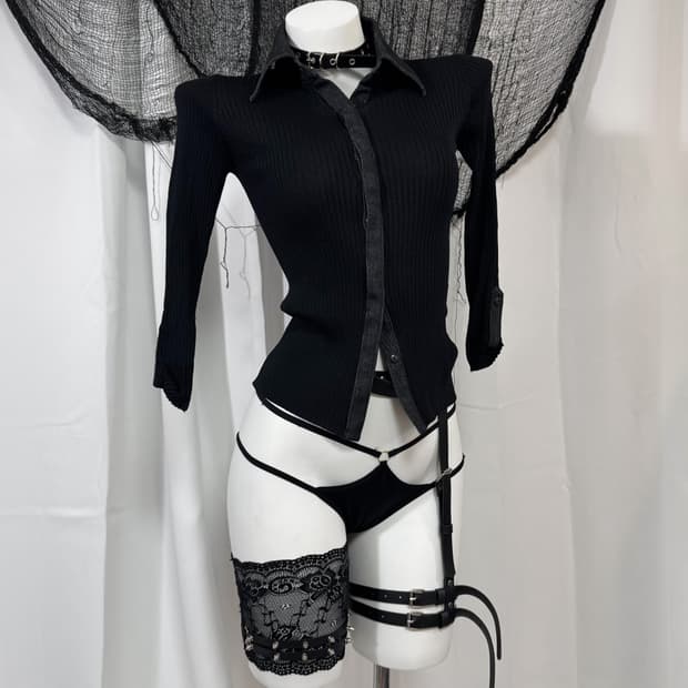 black knit shirts