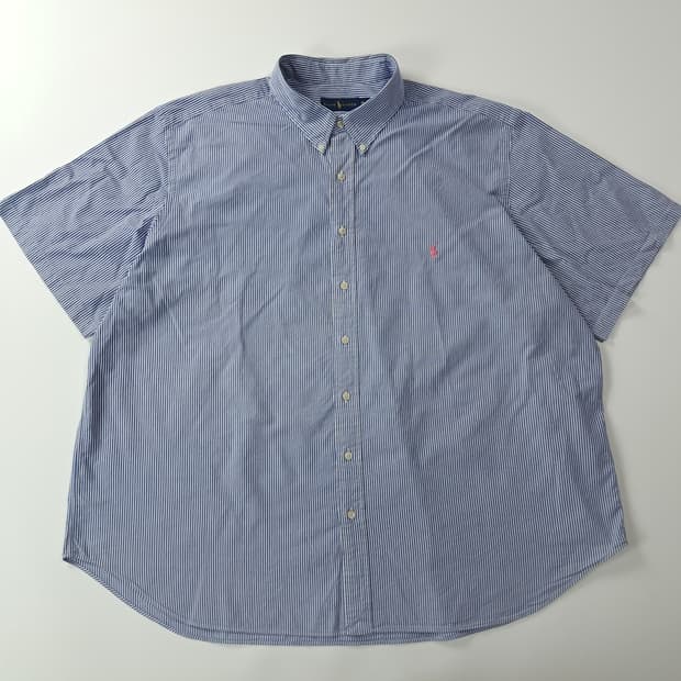 CK355 3XB 폴로 90s 스트라이프 시어서커 반팔 셔츠 남방