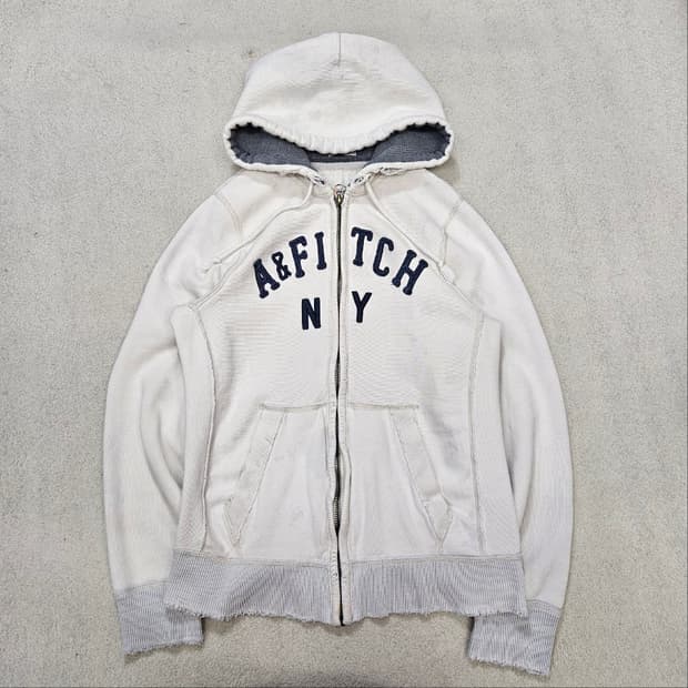 아베크롬비 화이트 후드 집업 L