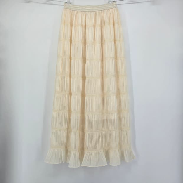 아이보리 캉캉 롱 스커트