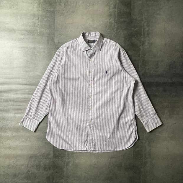 RALPH LAUREN 랄프로렌 빈티지 퍼플 스트라이프 코튼셔츠