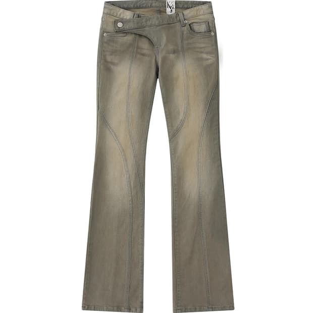 카시코 lowrise washed jeans beige