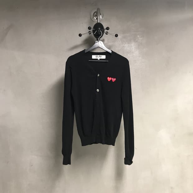 꼼데가르송 더블 와펜 가디건 블랙 S