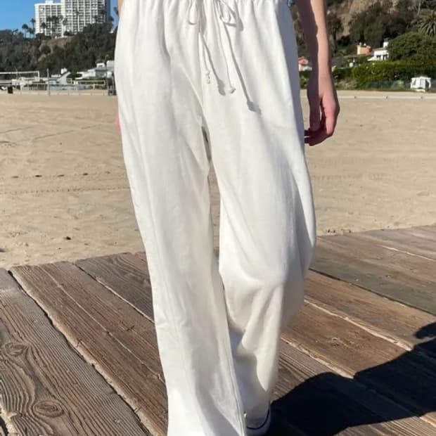 브랜디멜빌 화이트 스웻팬츠 면소재