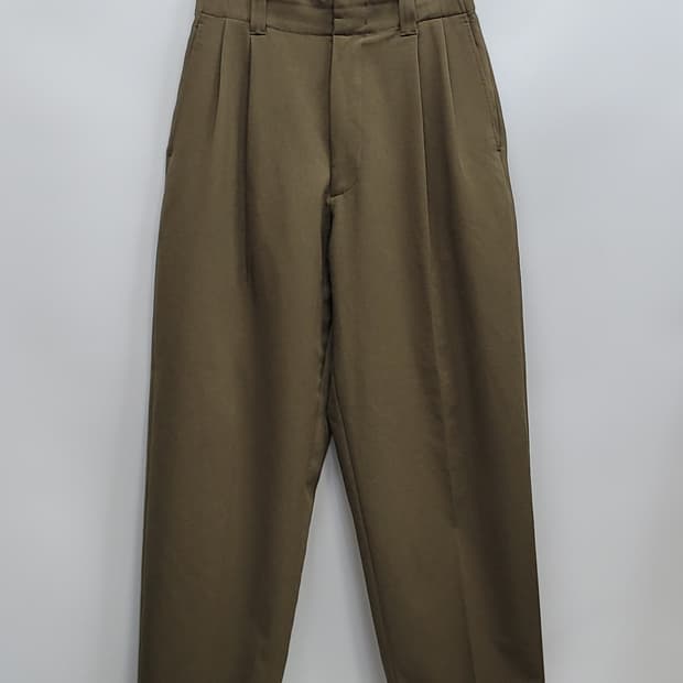 유니클로x마르니 와이드핏 플리티드 트라우저 올리브 / 남 S