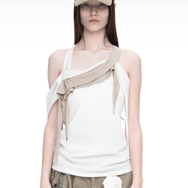 나체 RAWCUT HALTER SLEEVELESS IVORY