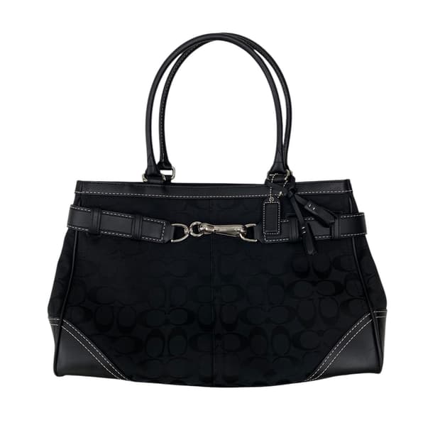 코치 y2k 블랙 시그니처 버클숄더백