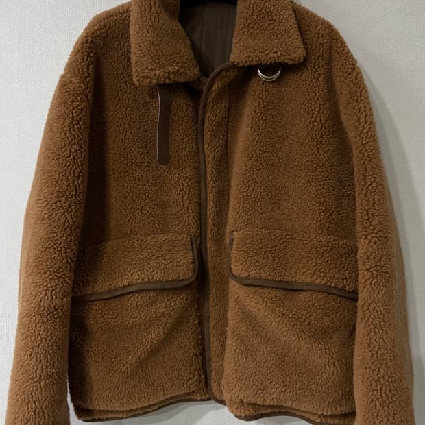 [52] 솔리드옴므 플리스 스웨이드 무스탕 브라운