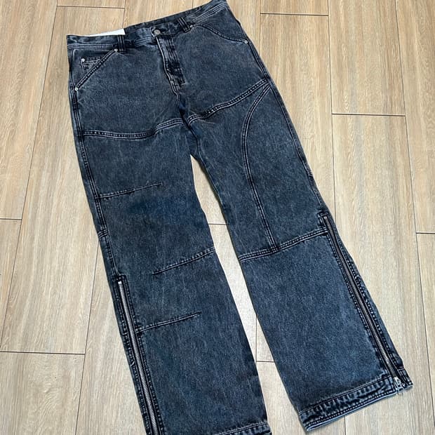 L) 엔더슨벨 블리치 워시드 지퍼 진