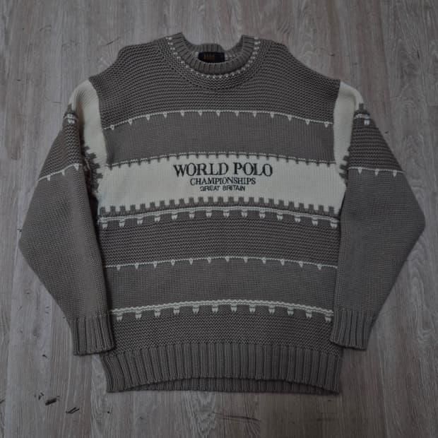 월드 폴로 랄프로렌 챔피온쉽 패턴 니트 L(100)
