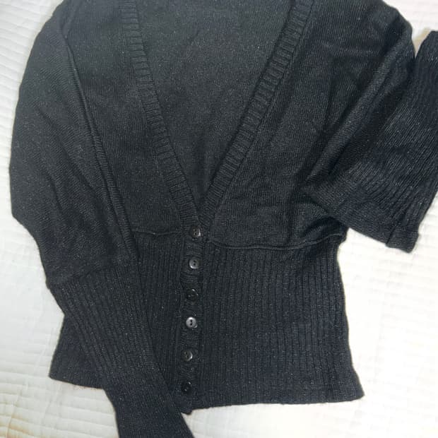 터키 빈티지 가디건 black glitter cardigan