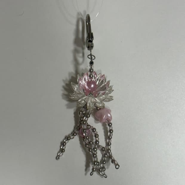 실버 연꽃 키링 