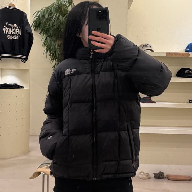 노스페이스 800 로체 블랙 구스다운 패딩 U153