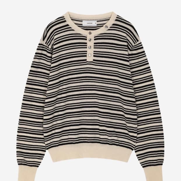 웨이비니스 헨리넥 스트라이프 니트