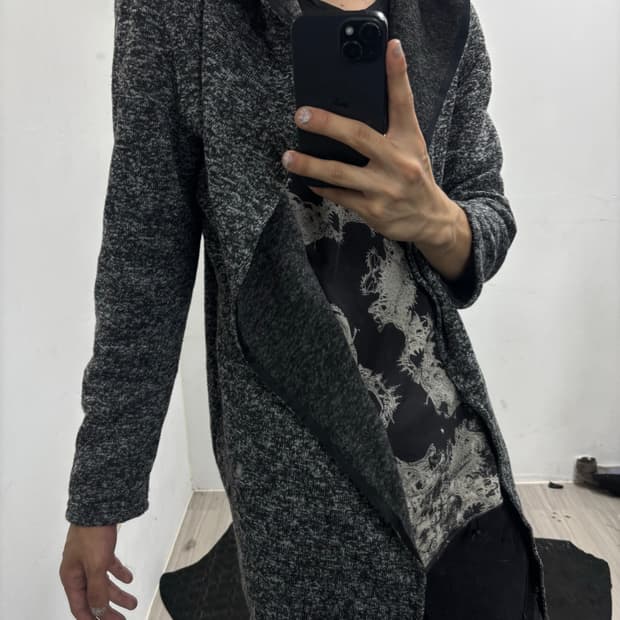 “Vintage”Grey Draped Cardigan