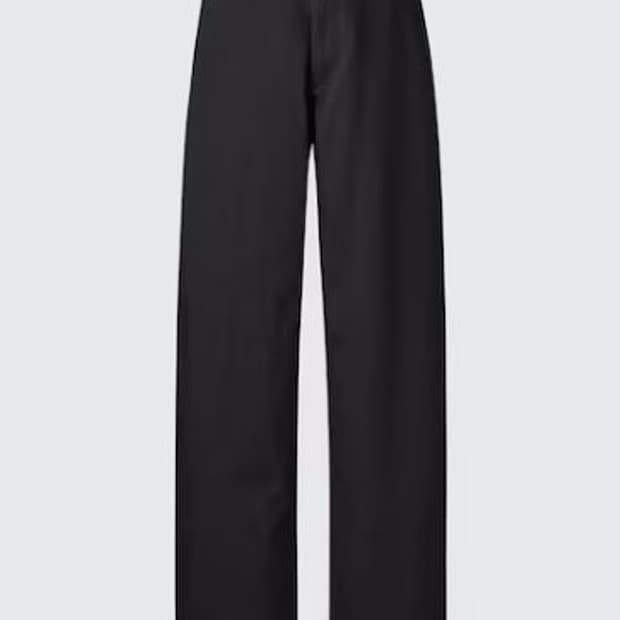 새제품 82 긴기장) 유니클로U 와이드핏 치노팬츠 블랙