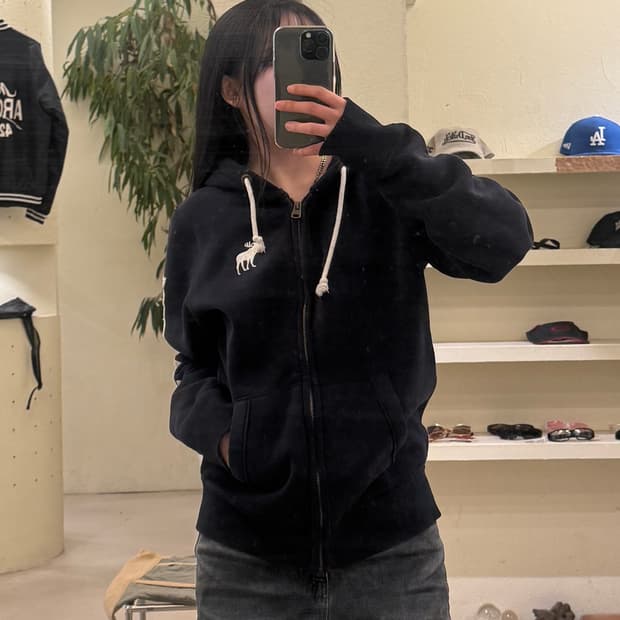 아베크롬비 무스 로고 집업 후드 U460