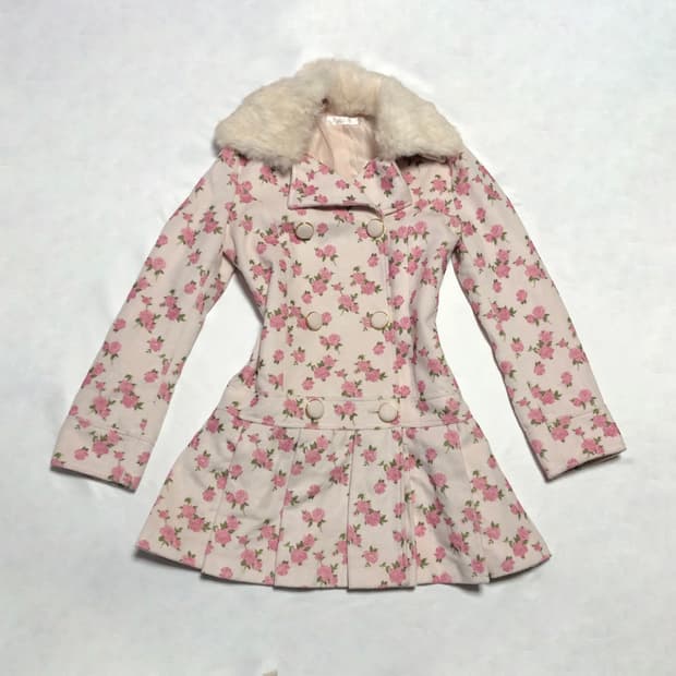 디어리 꽃무늬 코트 핑크 플로랄 deary