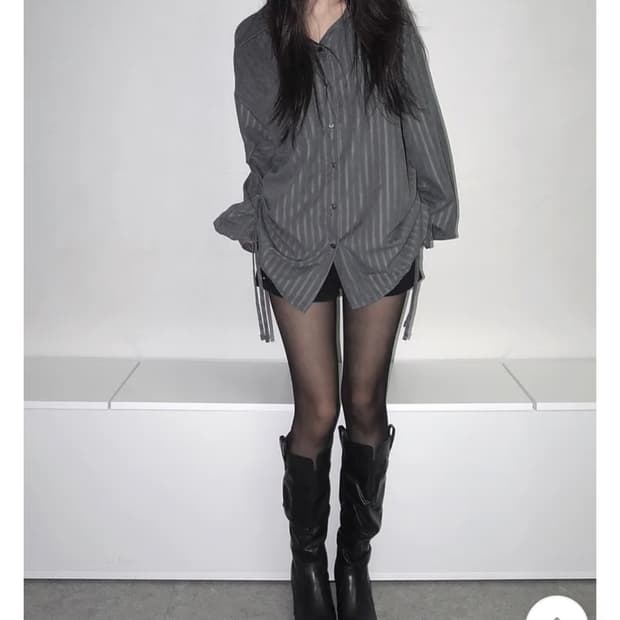 J:zet 제이젯 셔링 스웨이드 셔츠