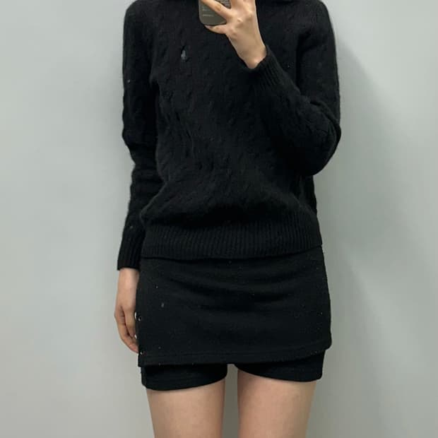 폴로 랄프로렌신형 블랙 꽈배기 니트