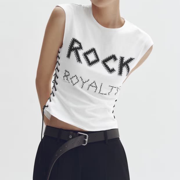 스텔라 맥카트니 H&M 레이스업 티셔츠 m 새상품