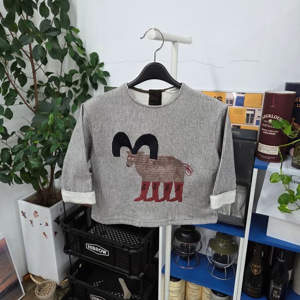 리미떼두두 키즈 백버튼 스트라이프 탑 M