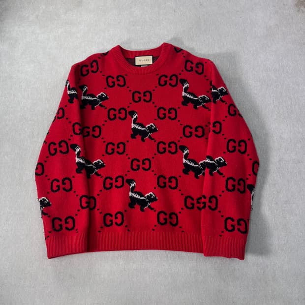 105 구찌 스컹크 멀티 로고 울 니트 