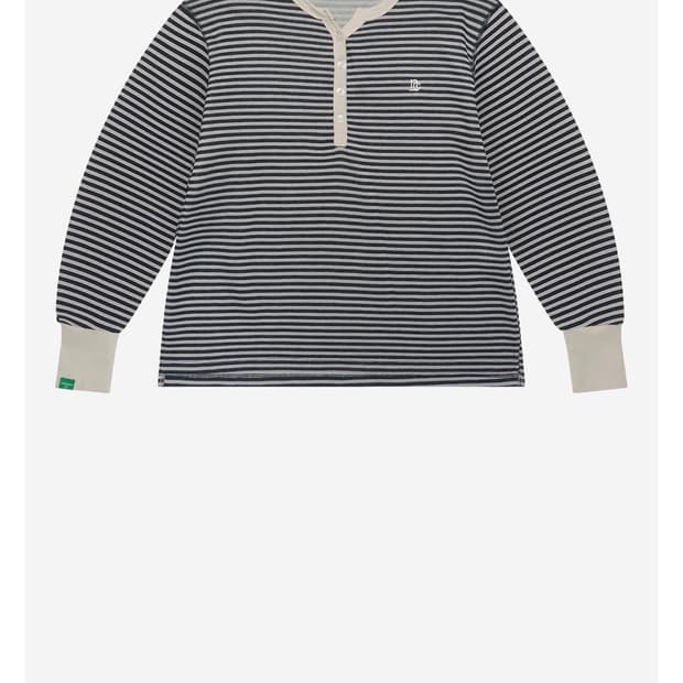 노컨텐츠 톤 다운 스트라이프 티 아이보리