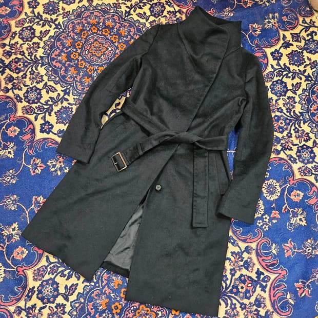 켈빈클라인 캐시미어 100% 시크블랙 코트 