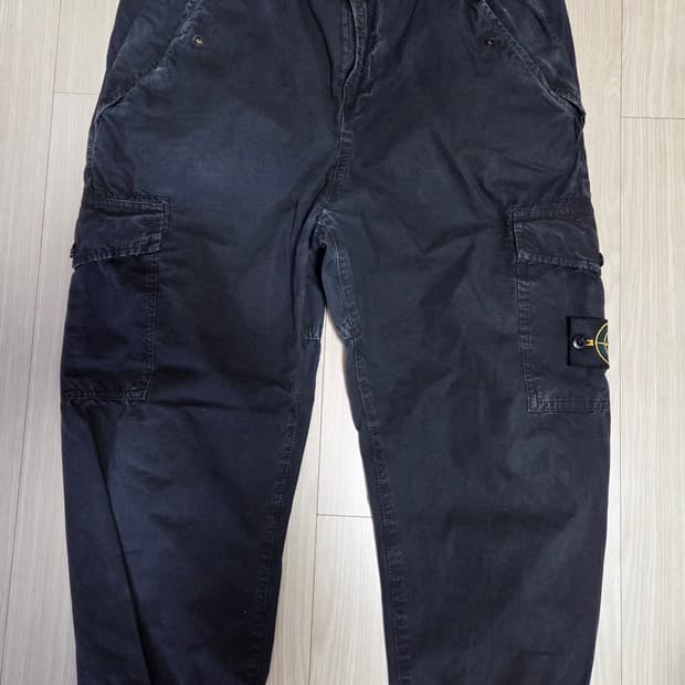 스톤아일랜드 가먼트다잉 크롭 카고 조거팬츠