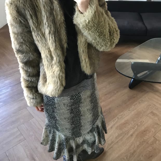 vintage brown fur jacket