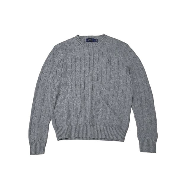 Polo Ralph Lauren 폴로 랄프로렌 그레이 코튼 꽈배기 니트