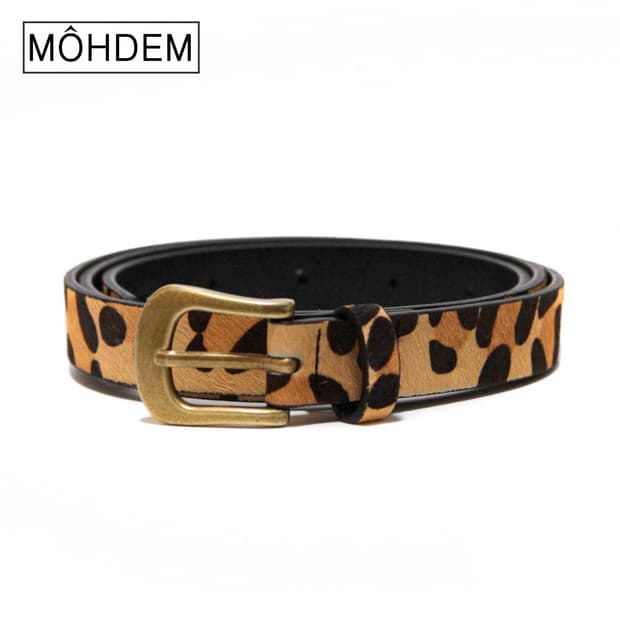 [Unisex] 느좋 레오파드 호피 송치털 가죽벨트