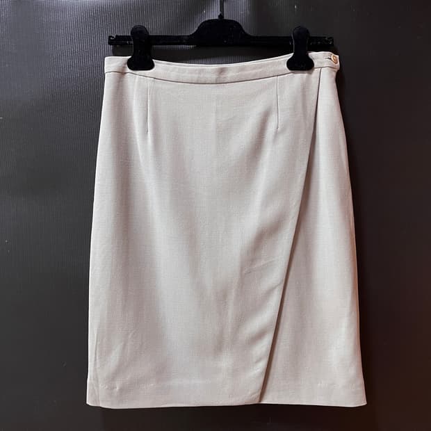 올드 조르지오 아르마니 메인라인 울 트윌 미디 스커트