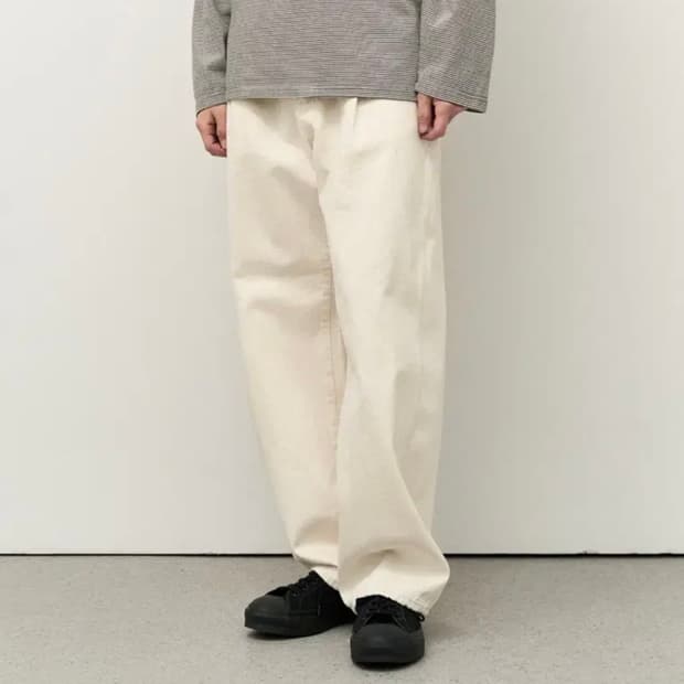 Rough Side 러프사이드 드레이프 데님 팬츠 에크루 1