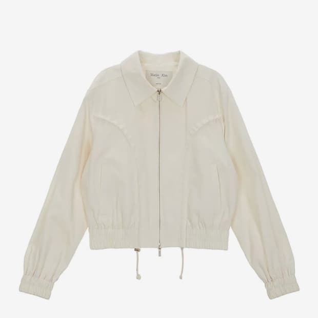 CURVY STRING CROP BLOUSON IN IVORY