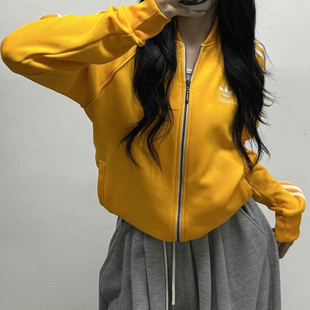 아디다스 옐로우 SST 바시티 트랙탑 져지(100)