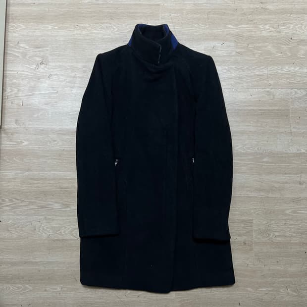 지고트 여성 모직 스탠드넥 더블코트 [블랙] 85-88-155