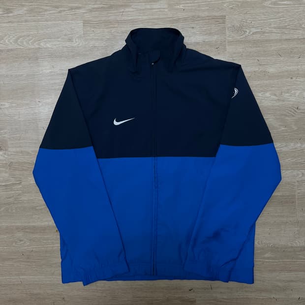 나이키 스우시 로고 배색 윈드브레이커 바람막이 자켓 [블루] M/95