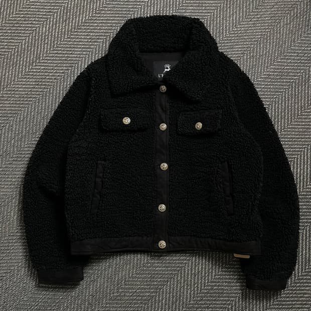 빈티지 우먼스 플리스 자켓 블랙o 4545