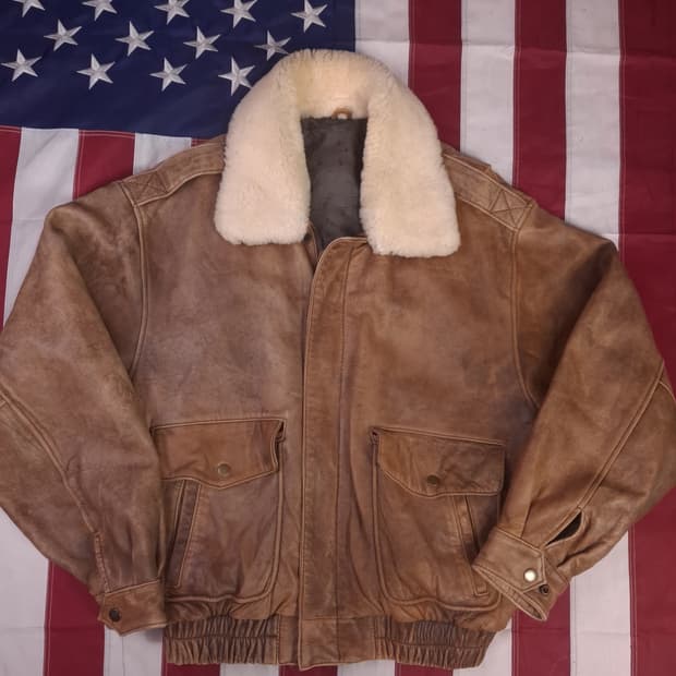 90's 일본판 리얼레더 밀리터리 항공자켓